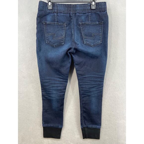 Silver Jeans Womens Sz 28x27 Joga Sweat Pant Jeggings Dark Denim Pants Pockets - Picture 9 of 15